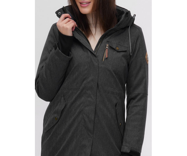 Женская зимняя парка темно-серого цвета 1949-1TC