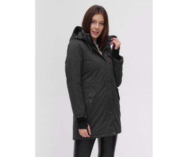 Женская зимняя парка темно-серого цвета 1949-1TC