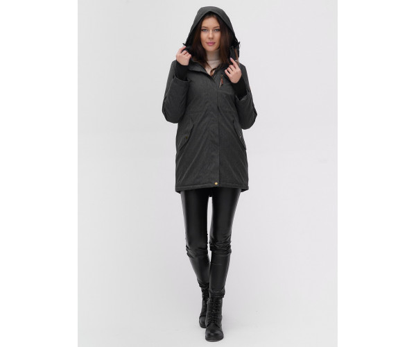 Женская зимняя парка темно-серого цвета 1949-1TC