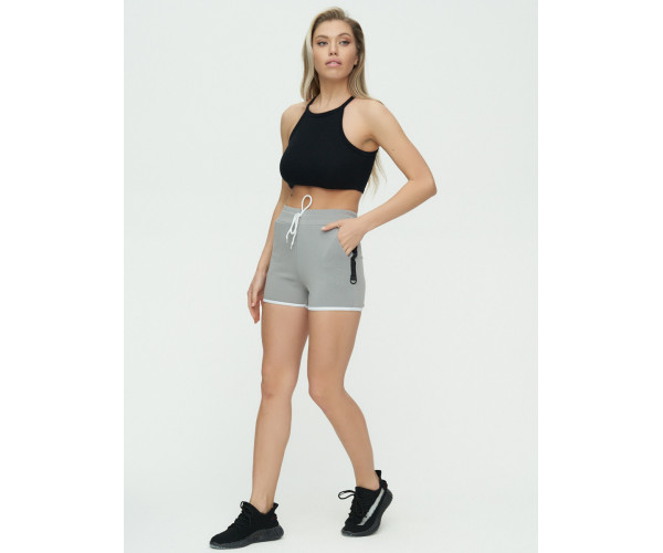 Спортивные шорты женские серого цвета 3019Sr