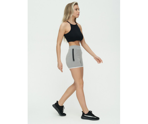 Спортивные шорты женские серого цвета 3019Sr