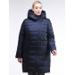 Женская зимняя классика куртка с капюшоном темно-синего цвета 1968_02TS