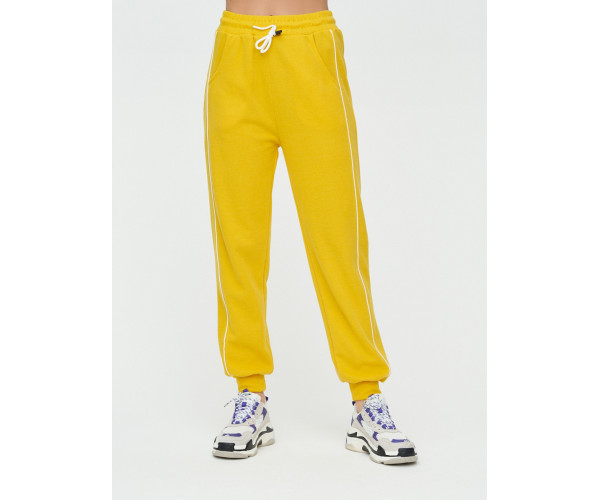 Спортивные брюки женские желтого цвета 1306J