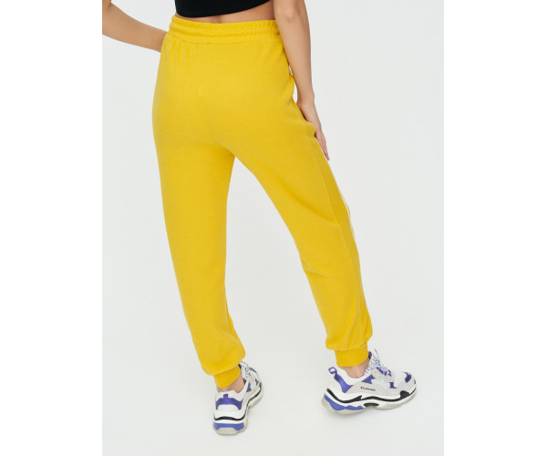 Спортивные брюки женские желтого цвета 1306J