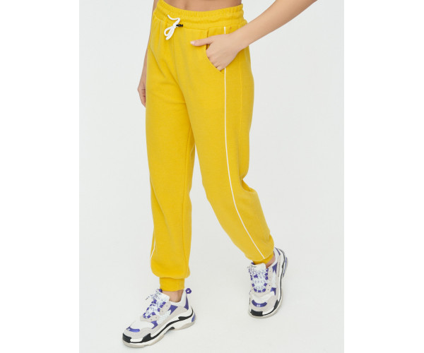 Спортивные брюки женские желтого цвета 1306J