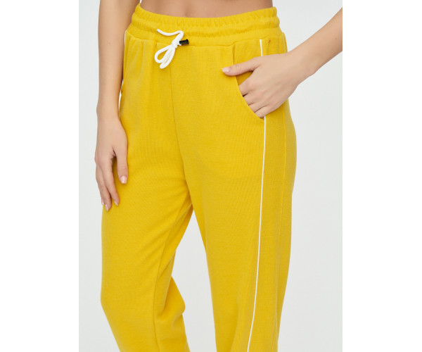 Спортивные брюки женские желтого цвета 1306J