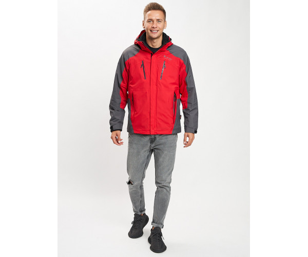 Куртка демисезонная 3 в 1 красного цвета 12005Kr