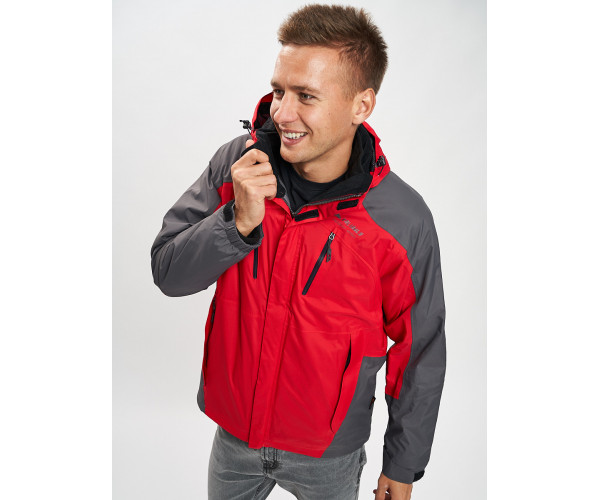 Куртка демисезонная 3 в 1 красного цвета 12005Kr