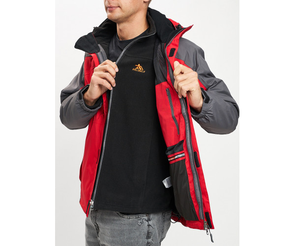 Куртка демисезонная 3 в 1 красного цвета 12005Kr