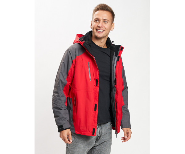 Куртка демисезонная 3 в 1 красного цвета 12005Kr