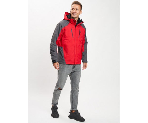 Куртка демисезонная 3 в 1 красного цвета 12005Kr