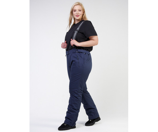 Женский зимний костюм горнолыжный большого размера фиолетового цвета 011982F