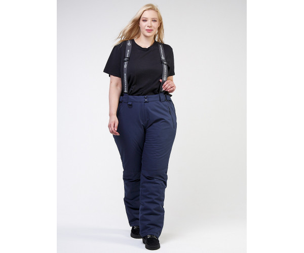 Женский зимний костюм горнолыжный большого размера фиолетового цвета 011982F