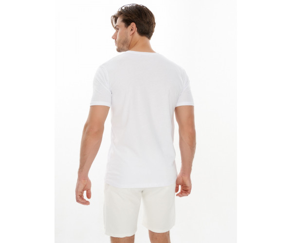 Костюм шорты и футболка белого цвета 221007Bl