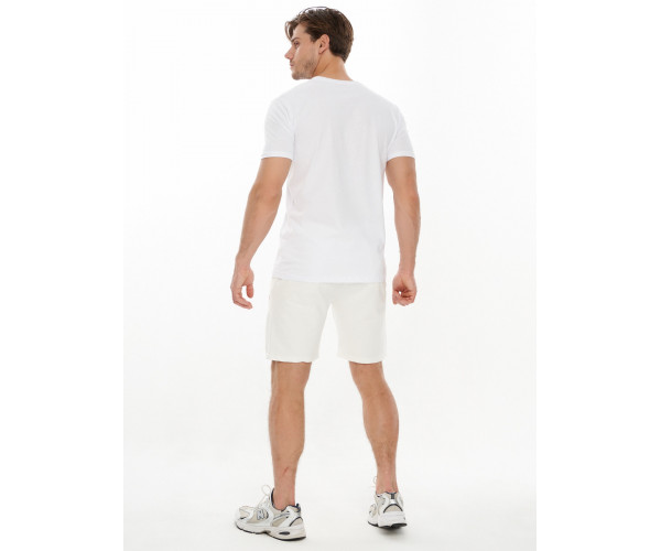 Костюм шорты и футболка белого цвета 221007Bl