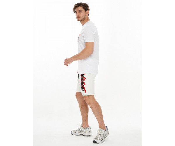 Костюм шорты и футболка белого цвета 221007Bl