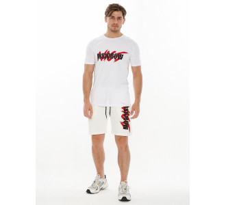 Костюм шорты и футболка белого цвета 221007Bl