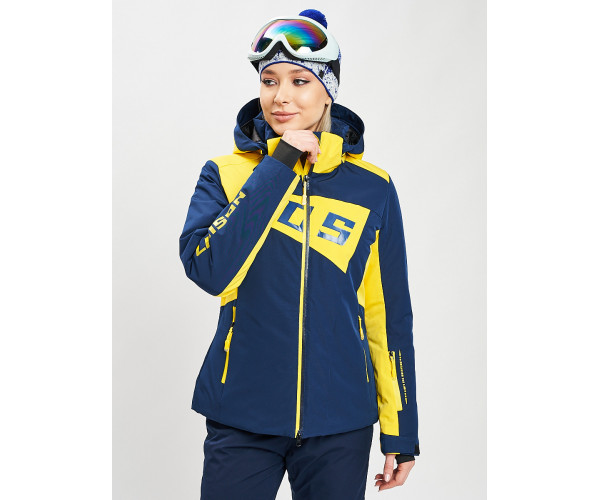 Горнолыжный костюм женский темно-синего цвета 077030TS