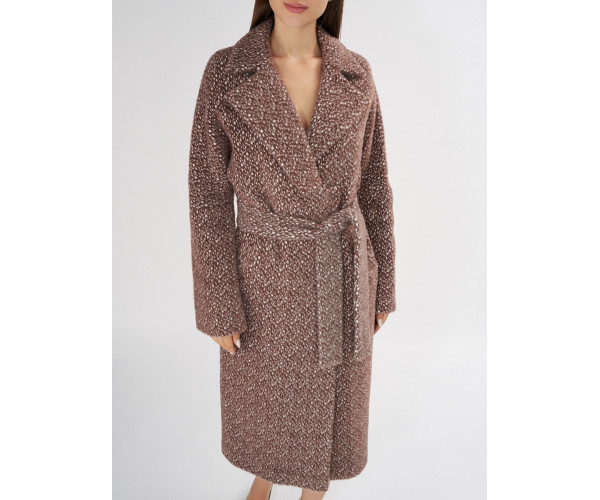 Пальто демисезонное темно-коричневого цвета 4002TK