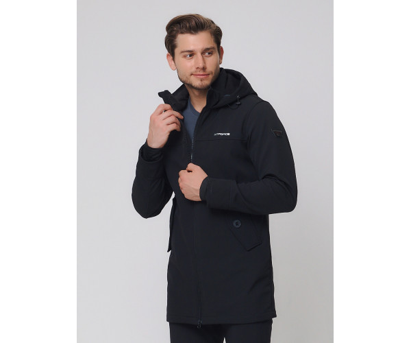 Спортивный костюм мужской  черного цвета 02020Ch