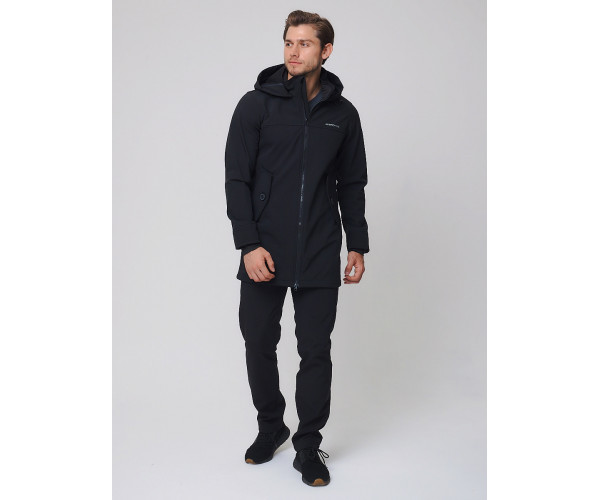 Спортивный костюм мужской  черного цвета 02020Ch