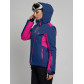 Горнолыжная куртка женская темно-синего цвета 77033TS