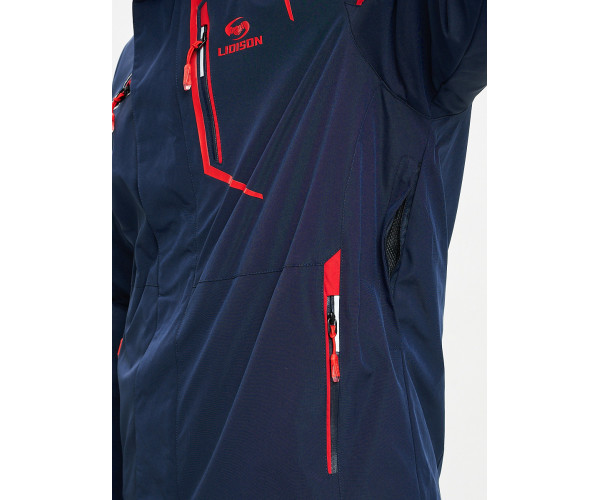 Горнолыжный костюм мужской темно-синего цвета 077014TS