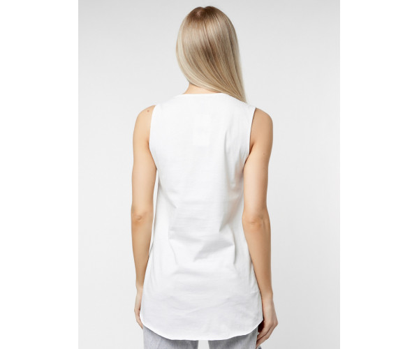 Футболка без рукавов женская белого цвета 8232Bl