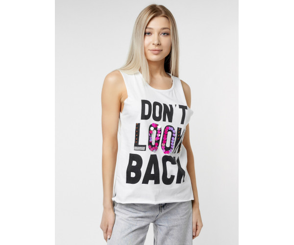 Футболка без рукавов женская белого цвета 8232Bl