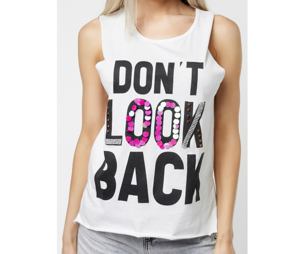 Футболка без рукавов женская белого цвета 8232Bl