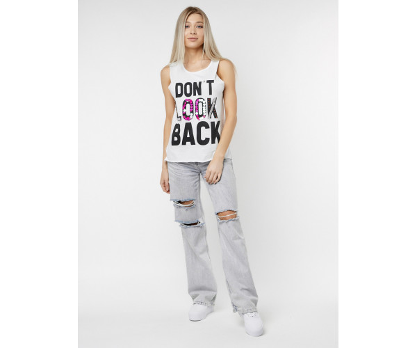 Футболка без рукавов женская белого цвета 8232Bl