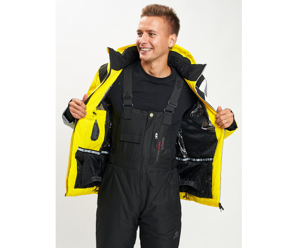 Горнолыжная куртка мужская желтого цвета 77015J