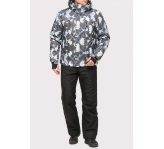 Мужской зимний костюм горнолыжный серого цвета 018108Sr