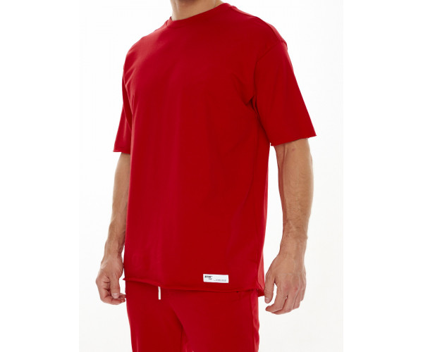 Костюм штаны с футболкой красного цвета 221113Kr