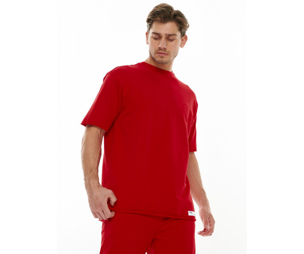 Костюм штаны с футболкой красного цвета 221113Kr