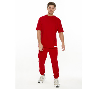 Костюм штаны с футболкой красного цвета 221113Kr