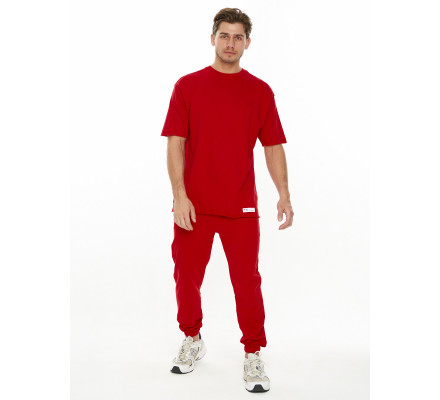 Костюм штаны с футболкой красного цвета 221113Kr