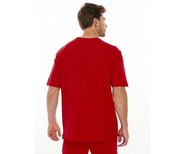 Костюм штаны с футболкой красного цвета 221113Kr