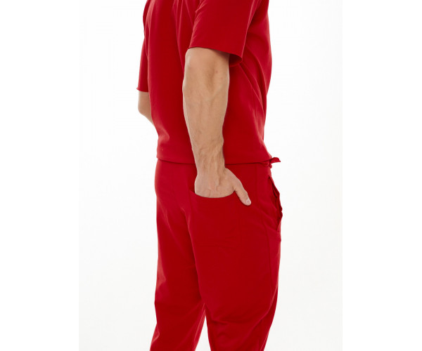 Костюм штаны с футболкой красного цвета 221113Kr