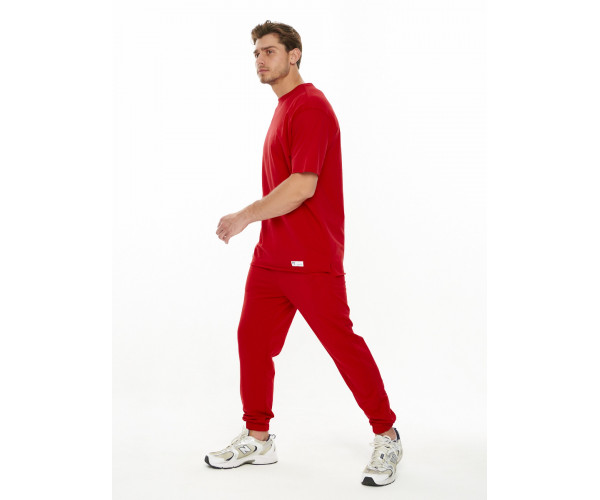Костюм штаны с футболкой красного цвета 221113Kr