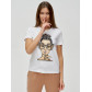 Женские футболки с принтом белого цвета 3130Bl