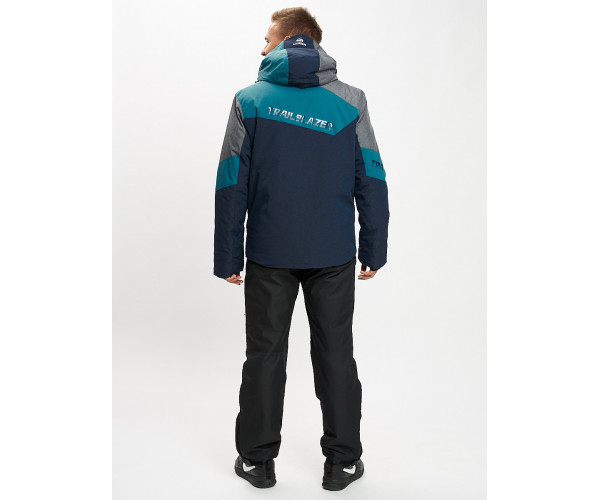 Горнолыжный костюм мужской темно-зеленого цвета 077013TZ