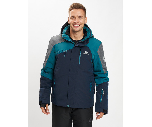 Горнолыжный костюм мужской темно-зеленого цвета 077013TZ