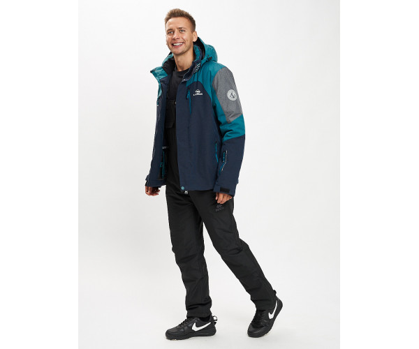 Горнолыжный костюм мужской темно-зеленого цвета 077013TZ