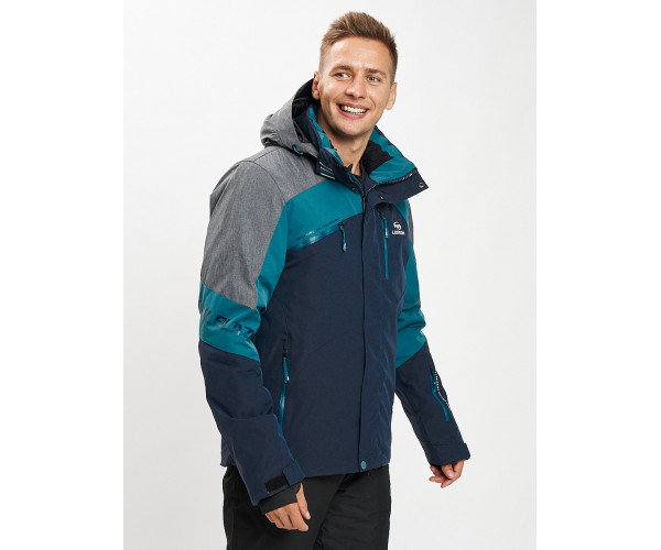 Горнолыжный костюм мужской темно-зеленого цвета 077013TZ