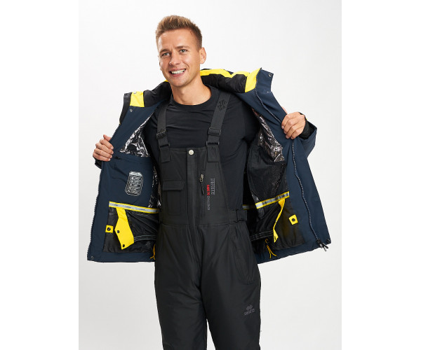 Горнолыжная куртка мужская темно-синего цвета 77010TS
