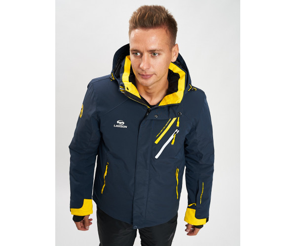Горнолыжная куртка мужская темно-синего цвета 77010TS