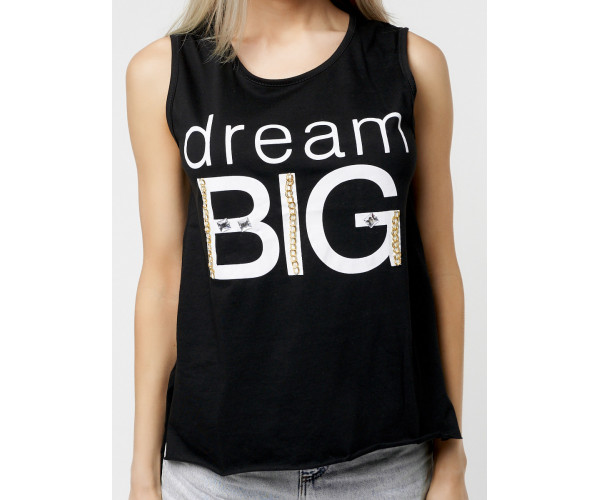 Футболка без рукавов женская черного цвета 8219Ch