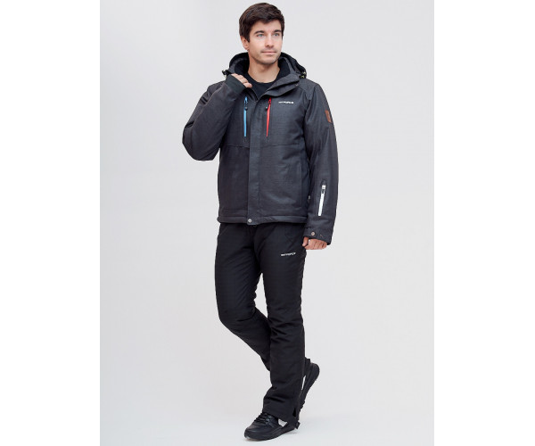 Горнолыжная куртка  темно-серого цвета 2061TC