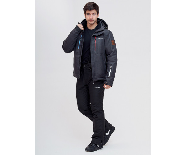 Горнолыжная куртка  темно-серого цвета 2061TC